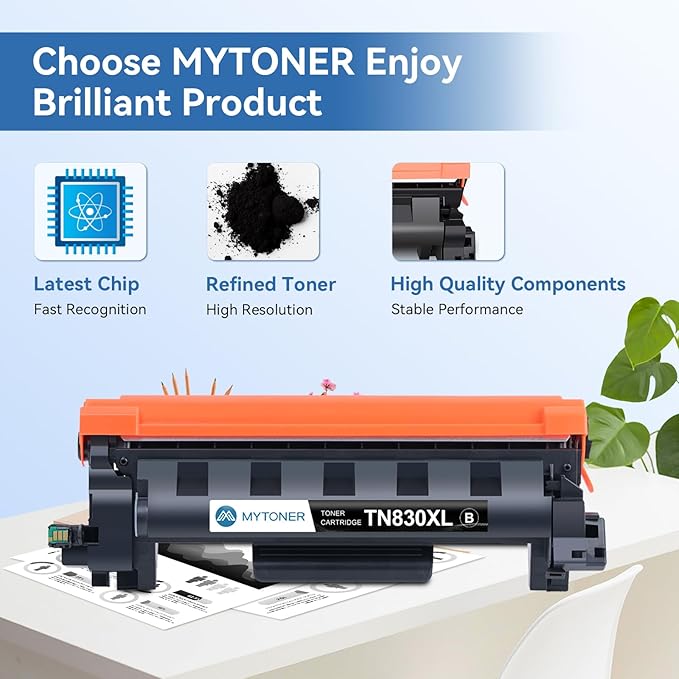 MYTONER Compatible Toner Cartridge and Drum Unit Replacement for Brother TN830XL TN830 XL/V/R TN-830 DR830 DR-830 Drum for DCP-L2640DW HL-L2460DW MFC-L2820DW XL HL-L2405W L2400D Printer 2 Toner 1 Drum
