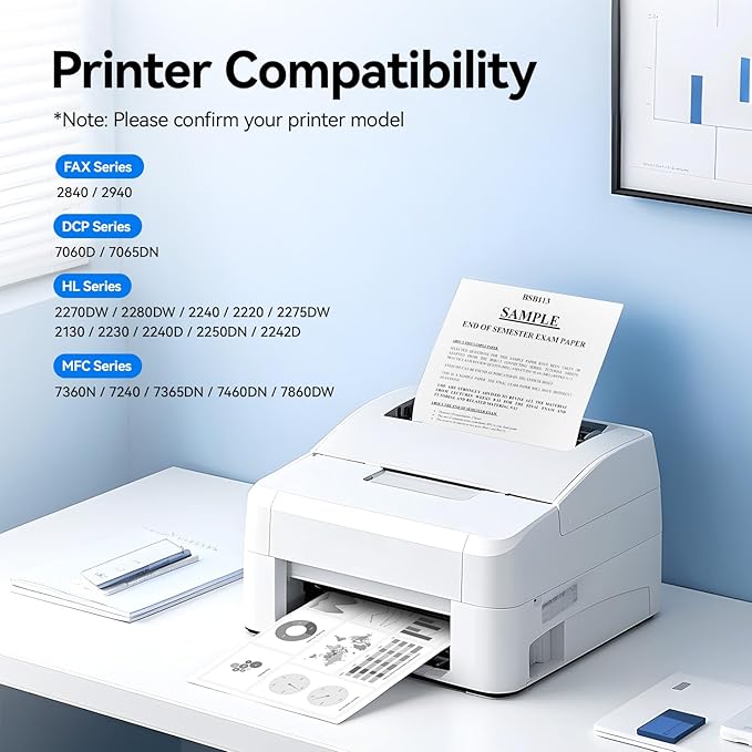 TN450 Toner Cartridge Black 2-Pack Printer Replacement Compatible for Brother TN-450 TN420 TN-420 HL-2270DW HL-2280DW HL-2230 MFC-7360N MFC-7860DW DCP-7065DN Intellifax 2840 2940 MFC-7240 HL-2240D Ink