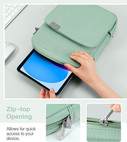 MoKo 9-11 Inch Tablet Sleeve Bag Handle Carrying Case with Shoulder Strap Fits 11inch iPad Air M3, iPad A16 2025, Pro 11 inch, iPad 10/9/8/7th Gen, Tab S8/S9 11", Cyan