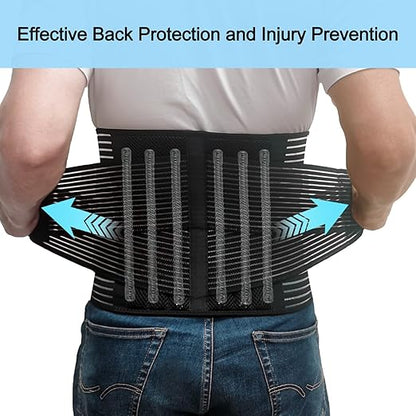 Back Brace for Men and Women,Back Support Belt for Lifting at Work,Relief from Sciatica, Herniated Disc, Scoliosis,Lumbar Support for Lower back,Breathable Mesh 02 Black-XXXL