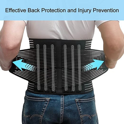 Back Brace for Men and Women, Back Support Belt Relief Lower Back Pain Herniated Disc, Sciatica, Scoliosis, Breathable Mesh, Lumbar Support Belt, Back Brace for Lifting at Work 02 Black-L