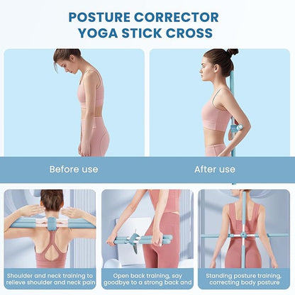 Yoga Stick - Posture Corrector Stick - Posture Rod - Back Crack Corrector - Child Adult Hump Corrector - Neck Hump Corrector - Yoga Stick Posture Corrector - Back Crack Corrector - Back Bulger31.8in
