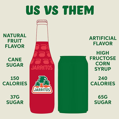 Jarritos - Mexican Soda Soft Drinks, Fruit Punch (17.7 oz, 524ml) 24 Bottles - Made with Real Cane Sugar - 0g Fat - Made in Mexico - Natural Flavor Soda Pop - Party & BBQ Beverages