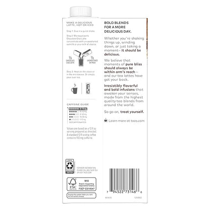 TAZO Chocolate Chai Latte Tea Concentrate, 32 FL OZ (Pack of 6)