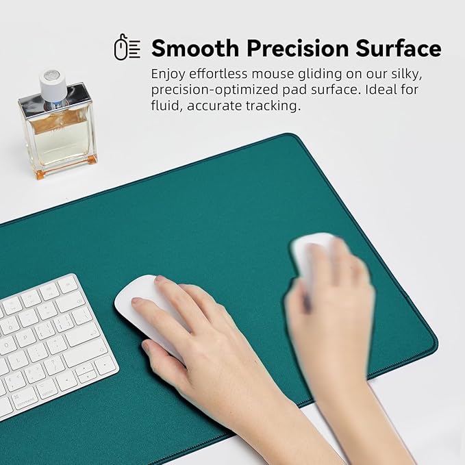 Waterproof Large Gaming Mouse Pad with Durable Stitched Edges, Non-Slip Rubber Base, Grainy Jacquard Mouse Mat Desk Pad for Home Office Gaming, 27.6"x11.8"x0.12", Matte Green
