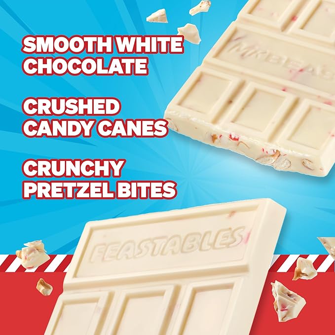 Feastables MrBeast Pretzel Mint Fudge Crunch Bar, Extra Large Size Candy Bar for Adults & Kids, Candy Bars for Snacks, Gifts, or Dessert, Made With Fairtrade Cocoa, 3.35 Oz Each, 12 Count