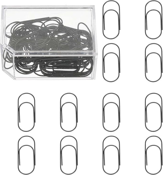 PATIKIL 50 Pcs Paper Clip, 2inch Non-Skid Metal Paper Clamp Clips Large for Office Supplies Craft Scrapbook Document Note Sorting, Electroplating, Black