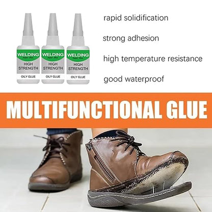 Jue-Fish Multifunctional Glue, Welding High-Strength Oily Glue, Universal Super Glue, Instant Bonding, Strong Adhesion, Repairs Last Long Time for Metal, Wood, Ceramics,Leather, Glass (clear4pc)