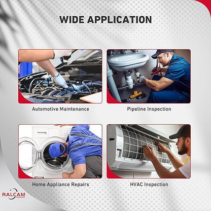 Two-Way Articulating Borescope for iPhone & Smartphone, Ralcam 5.5mm/0.21in Endoscope Camera with Light, HD Inspection Snake Camera with Battery for Engine, Pipe, HVAC Inspection