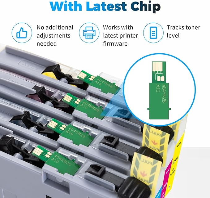LC404 Ink Cartridges Replacement for Brother Ink Cartridges LC404 LC-404 LC404XL Compatible with Brother MFC-J1205W MFC-J1215W MFC-J1205W XL Printer (4 Pack, Black Cyan Magenta Yellow)