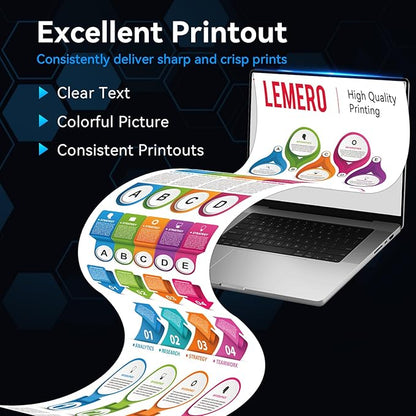 LEMERO 215A Compatible Toner Cartridge Replacement for HP 215A Toner Cartridge Work with HP Color Laseret Pro MFP M182nw M183fdw M155dw M155nw Printer (215A Black Cyan Yellow Magenta, with CHIP)
