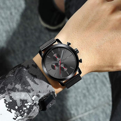 CRRJU Mens Stylish Casual Quartz Watches for Men Luxury Waterproof Calendar Chronograph Japan Movement Wristwatches