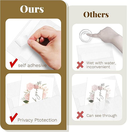 Goefun Blank White Cards with Envelopes 4 x 6 Folded Cardstock and A6 Envelopes Self Seal 100 Pack for Invitations, Wedding, DIY Greeting Postcards, Thank You Cards & All Occasion