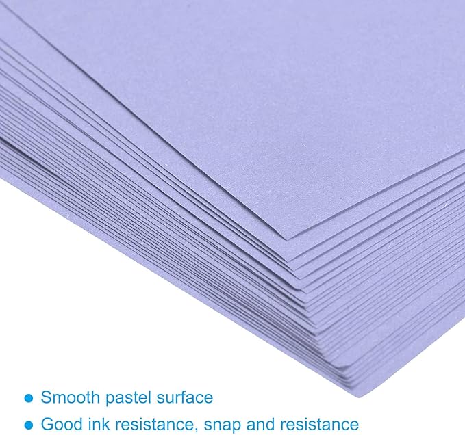 MECCANIXITY 50 Sheets Colored Copy Paper 8.3 x 5.8 Inch Printer Paper 80gsm Light Purple for Office Printing, Document Copying, Invitations, Forms, Art Projects