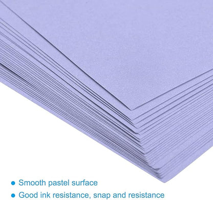 MECCANIXITY 50 Sheets Colored Copy Paper 8.3 x 5.8 Inch Printer Paper 80gsm Light Purple for Office Printing, Document Copying, Invitations, Forms, Art Projects