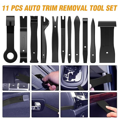 GOOACC 330Pcs Trim Removal Tool, Auto Push Pin Bumper Retainer Clip Set Fastener Terminal Remover Tool Adhesive Cable Clips Kit Car Panel Radio Removal Auto Clip Pliers, Black