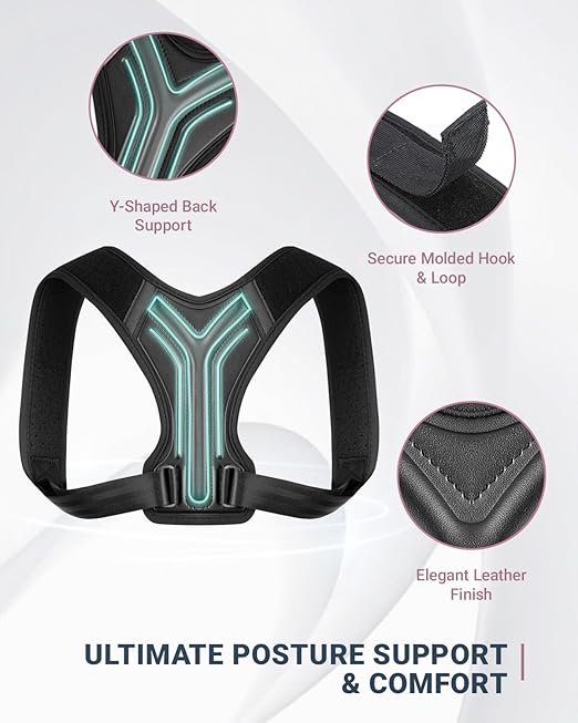 Upper Back Brace Posture Corrector For Women,Lightweight Back Straightener Posture Corrector,Adjustable Upper Back Support,Clavicle Brace For Round Shoulder & Hunchback (Large)