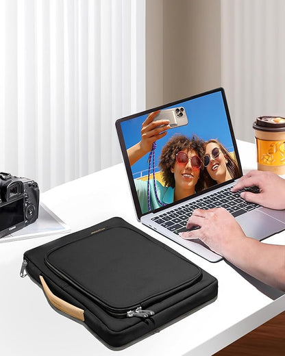 Laptop Sleeve Case with Handle 14 16 Inch Computer Cover Bag Compatible with MacBook Pro 16 (Black, 14 inch)
