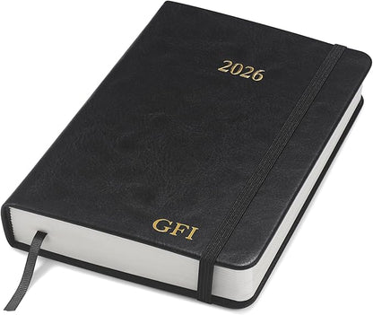 Wykeham's Executive 2026 Daily Journal Planner – US Public Holidays & Format – Customization Available (Personalized Black, 6"×4.5")