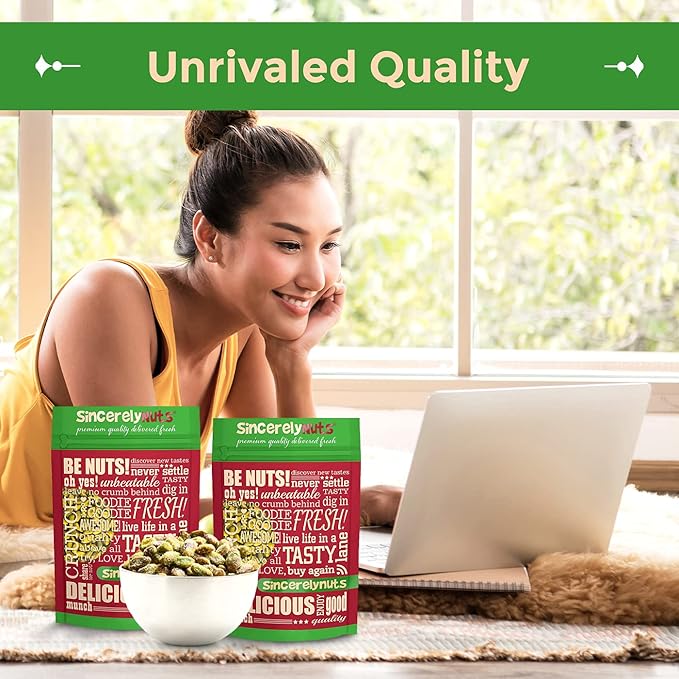 Sincerely Nuts Pistachios Roasted and Salted Kernels No Shell Healthy Snacks for Kids and Adults Shelled Convenient Snack Gourmet Flavor Vegan, Kosher Gluten Free. 1 LB Bag