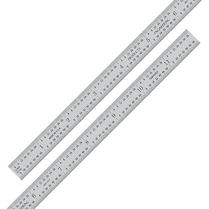 PEC Tools 12" Flexible Metal Ruler, Made from Premium Stainless Steel, 4R Graduation (1/8", 1/16", 1/32", 1/64"), Fully Hardened and Tempered Machinst Rule, Made in USA