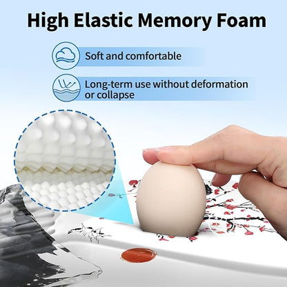 YIWEI Ergonomic Mouse Pad with Wrist Rest - Comfortable Office Mousepad with Memory Foam Wrist Support for Carpal Tunnel Relief, Mouse Pads with Non-Slip Base for Gaming and Home (Landscape Painting)