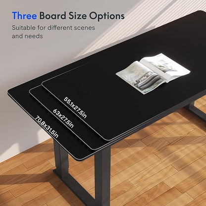 FLEXISPOT 4 Legs Standing Desk 55 x 28 Inch Electric Adjustable Height with Splice Board Home Office Sit Stand Up Desk, Black Top + Black Frame