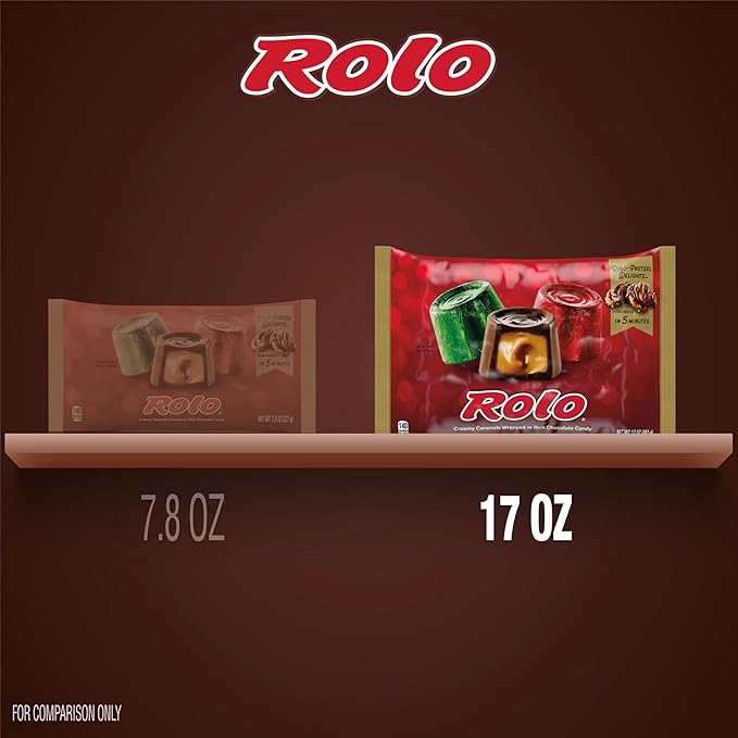 CHR ROLO Creamy Caramels Wrapped In Rich Chocolate Candy Laydown Bag 17 oz. (Pack of 2)
