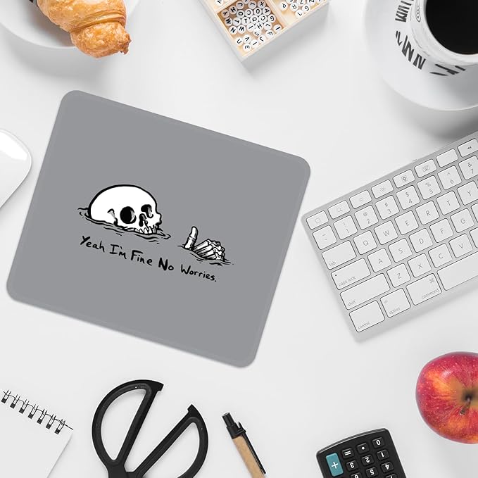 Square Mouse Pad with Stitched Edge, Premium Mousepad Washable Cloth. Computer Mouse Pad with Non-Slip Rubber Base, Mouse Pads for Computers Laptop Mouse 9.25x7.75x0.12 inch-Fine
