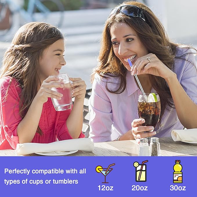 NAIVELY-Metal Reusable Straws, 2 Pack Collapsible Portable Stainless Steel Straws, with Plastic Housing Silicone Tips and Cleaning Brush, Retractable Portable Pocket Drinking Straws