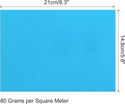 MECCANIXITY 75 Sheets A4 Colored Print Copy Paper 5.8" x 8.3" Origami Paper Printer Paper 80gsm for Printing, Document Copying, Art Craft,Lake blue