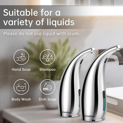 Adjustable Automatic Soap Dispenser Touchless, 4 Adjustable Levels Touchless Sensor Liquid Soap Pump Dispenser，300ml Rechargeable Magnetic Charging Hand Soap Dispenser for Kitchen，Bathroom