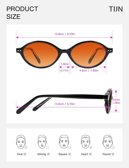 TIJN Olisa Blue Light Blocking Glasses for Women Men,Oval Glasses Frame Bluelight Glasses for Gaming/Computer/Screen