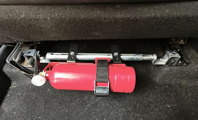 Car Fire Extinguisher Bracke,Seat Track Bracket,Adjustable Width Fits Most Vehicles