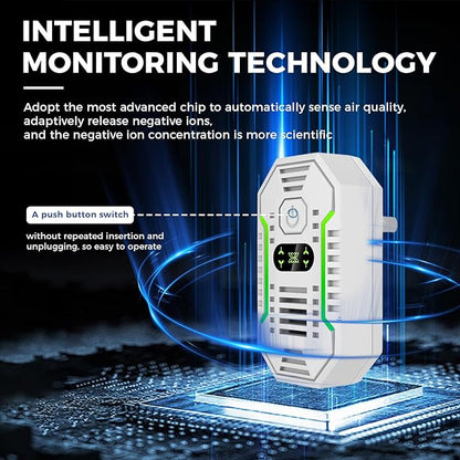 Air Ionizers for Home, Negative Ion Air Purifier - Ultra Quiet Plug In Air Freshener for Bedroom Office Kitchen Basement - Portable Mini Air Cleaner (Gem, 6 PCS)