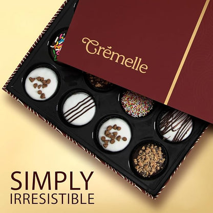 Cremelle Gourmet Cookies Gift Box, 12 Pieces of Food Gifts Cookies, Ideal Chocolate Candy Gift Box for Friends, Colleagues and Loved Ones, Perfect Fancy Cookie for Holidays and Celebrations