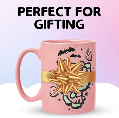 Silver Buffalo Sanrio Hello Kitty Halloween Frankenstein Wax Resist Ceramic Pottery Mug, 17 Ounces