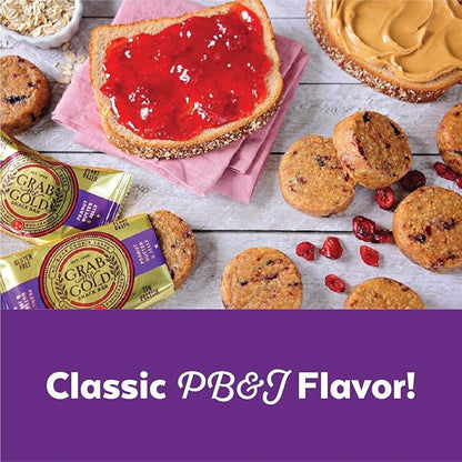 Grab The Gold Protein Snack Bar Bundle | Plant-Based Protein, Gluten-Free, Vegan, Dairy-Free, Kosher | 28 Count Variety Pack 14 Chocolate Peanut Butter & 14 Peanut Butter & Jelly