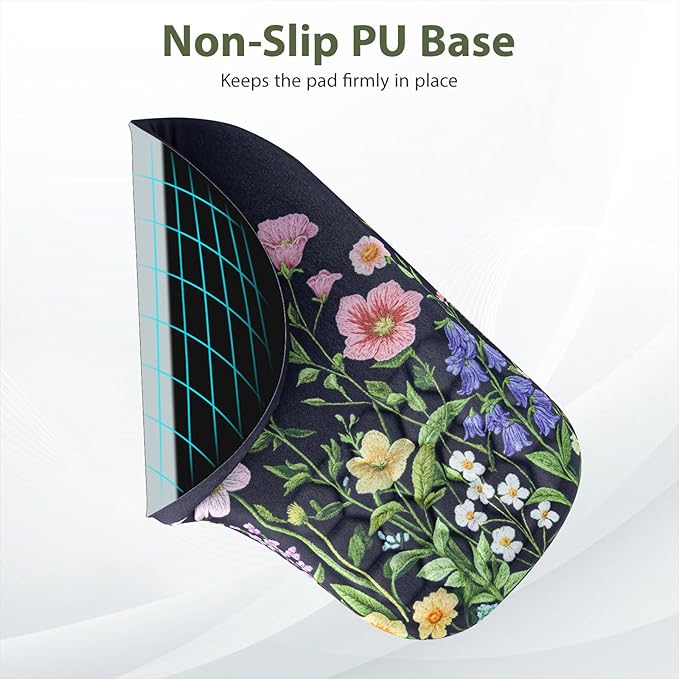 EYROZILL 3 in 1 Ergonomic Mousepad with Wrist Rest, Gaming Keyboard Mouse Pad with Wrist Support Non-Slip Base Massage Design, Pain Relief (Butterfly)