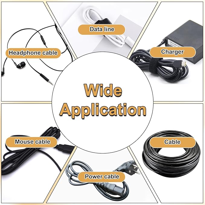 Reusable Cable Ties 6 In 100 Pack Heavy Duty Black Cord Organization Straps Adjustable & Releasable Hook and Loop for Indoor/Outdoor Wire Management