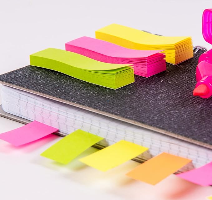4000 Sheets Index Tabs - 0.6 x 2in Page Markers, Small Self-Stick Note Pads, Bright Colors Page Flags Sticky Index Tabs, 40 Pack Sticky Notes for Office, Home & School (8 Colours)