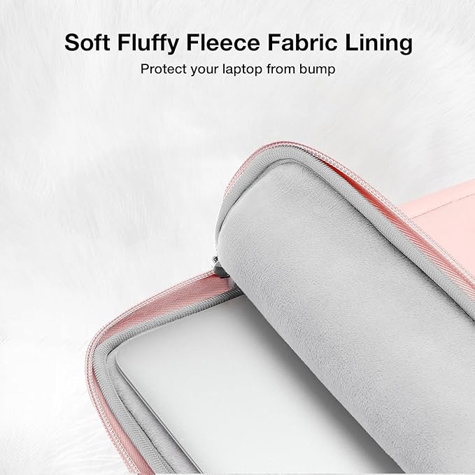 MOSISO 13-14 inch Laptop Case, 13.3 inch Puffy Laptop Sleeve Compatible with MacBook Air 13 13.3 13.6/Pro 13/14, HP, Dell, ASUS, Lenovo, Rectangle Quilted Puffer Computer Bag for Women, Pink