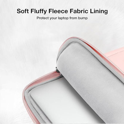 MOSISO 13-14 inch Laptop Case, 13.3 inch Puffy Laptop Sleeve Compatible with MacBook Air 13 13.3 13.6/Pro 13/14, HP, Dell, ASUS, Lenovo, Rectangle Quilted Puffer Computer Bag for Women, Pink