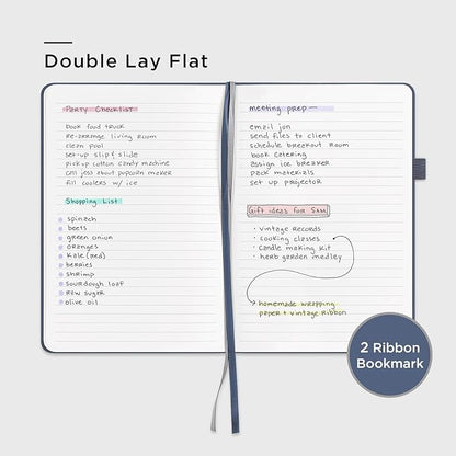 &And Per Se Lined Journal Notebook (5 Packs), 160 Pages, A5 5.7 x 8 inches College Ruled Thick Paper Notebook Journals for Writing, Hardcover Notebooks for Women Men Office School (Dark Blue)