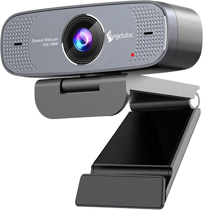 Angetube 1080P Webcam with Microphone, HD Streaming Webcam/USB Auto Focus Web Camera/Cam for PC Computer Desktop Laptop Compatible with/Zoom/Skype/Teams/Windows/Mac,2025 Update