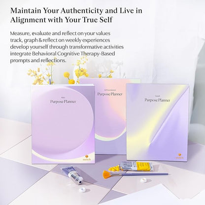 Switch Research Purpose Planner Bundle: Complete Psychologist-Backed Goal Planner Set for Developing a Life of Purpose - 3 Undated Productivity Planner Books - Guided Prompts, Techniques, and Insights