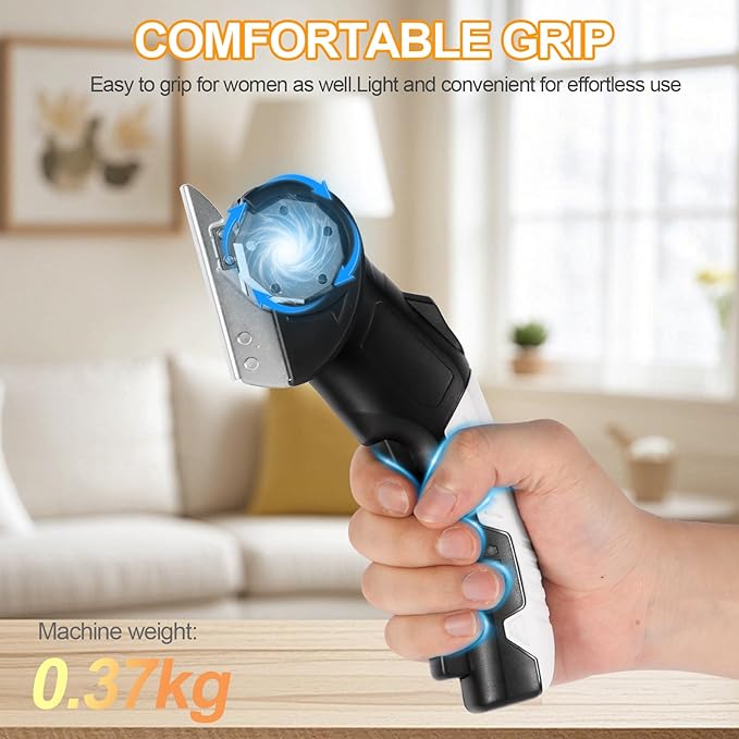 AYP Cordless Electric Scissors,4.2V Cardboard Cutter Machine with Utility Knife & Storage Box, Rotary Cutter Used for Fabric, Leather, Plastic, Carpet Cutting