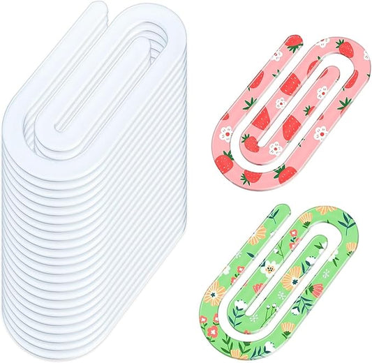 20 Pack Sublimation Blanks Acrylic Paper Clips, 4" x 2" Paper Clips Clear for Heat Transfer DIY Design, School Classroom Stationery Office, Home Gift Crafts Supplies (4x2inch (20Pcs))