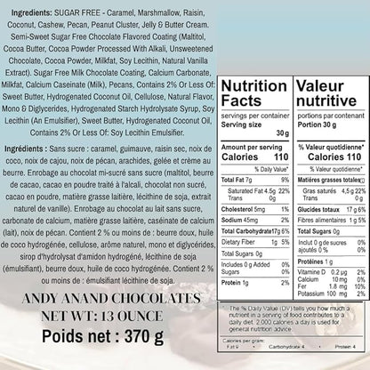 Andy Anand's Exquisite Sugar Free Chocolate Sampler: Unbelievably Delicious, Guilt-Free Indulgence in Assorted Gourmet Flavors, Gift Boxed (13 Oz) - Diabetic Friendly!
