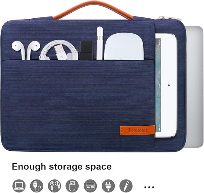 Lacdo 360° Protective 16 Inch Laptop Sleeve Case for 16 Inch HP Lenovo ASUS Acer Dell Laptop/HP Pavilion Envy/Lenovo ThinkPad IdeaPad/Acer Swift/ASUS Vivobook/Dell Computer Bag, Blue